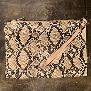 Chic Nude Fabric Clutch by Madewell